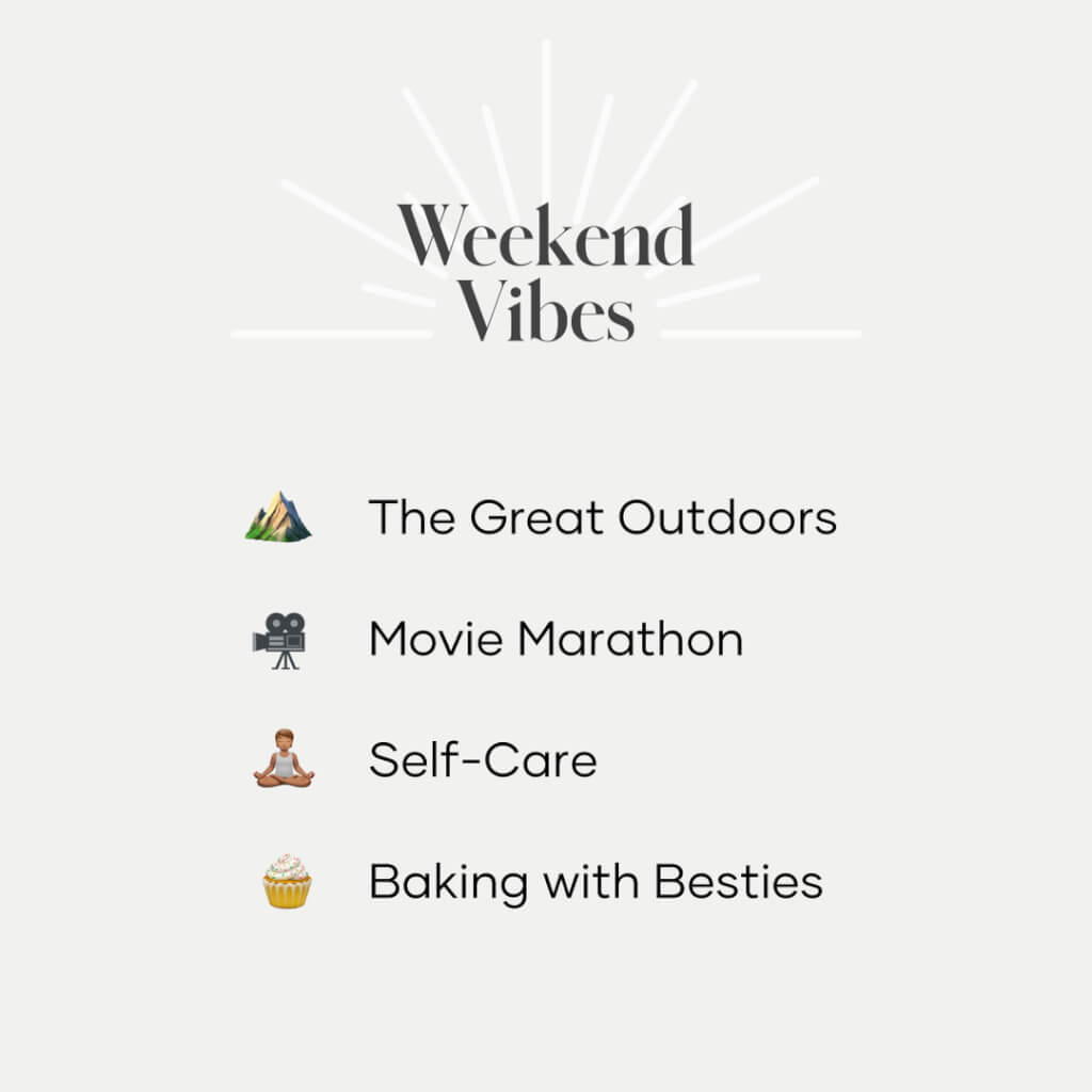 Weekend plans using just emojis&#8230;.go! &#8230;